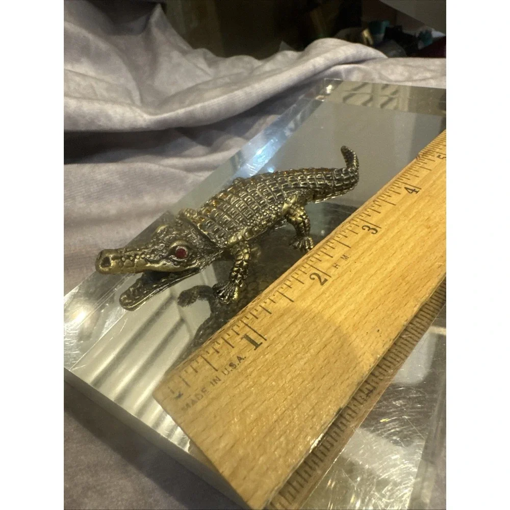Alligator‎ crocodile Jeweled Crystals/Trinket Jewelry Box/Great Detail
